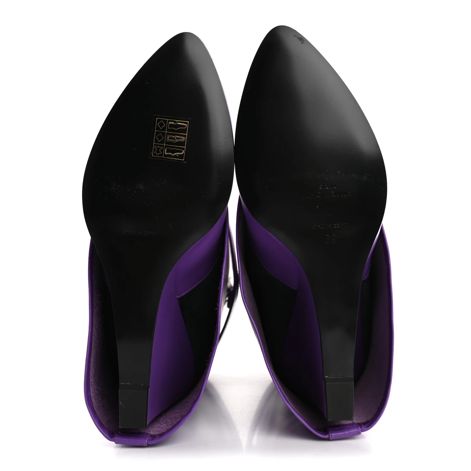 Calfskin Shark Lock Ankle Boots 39 Ultraviolet