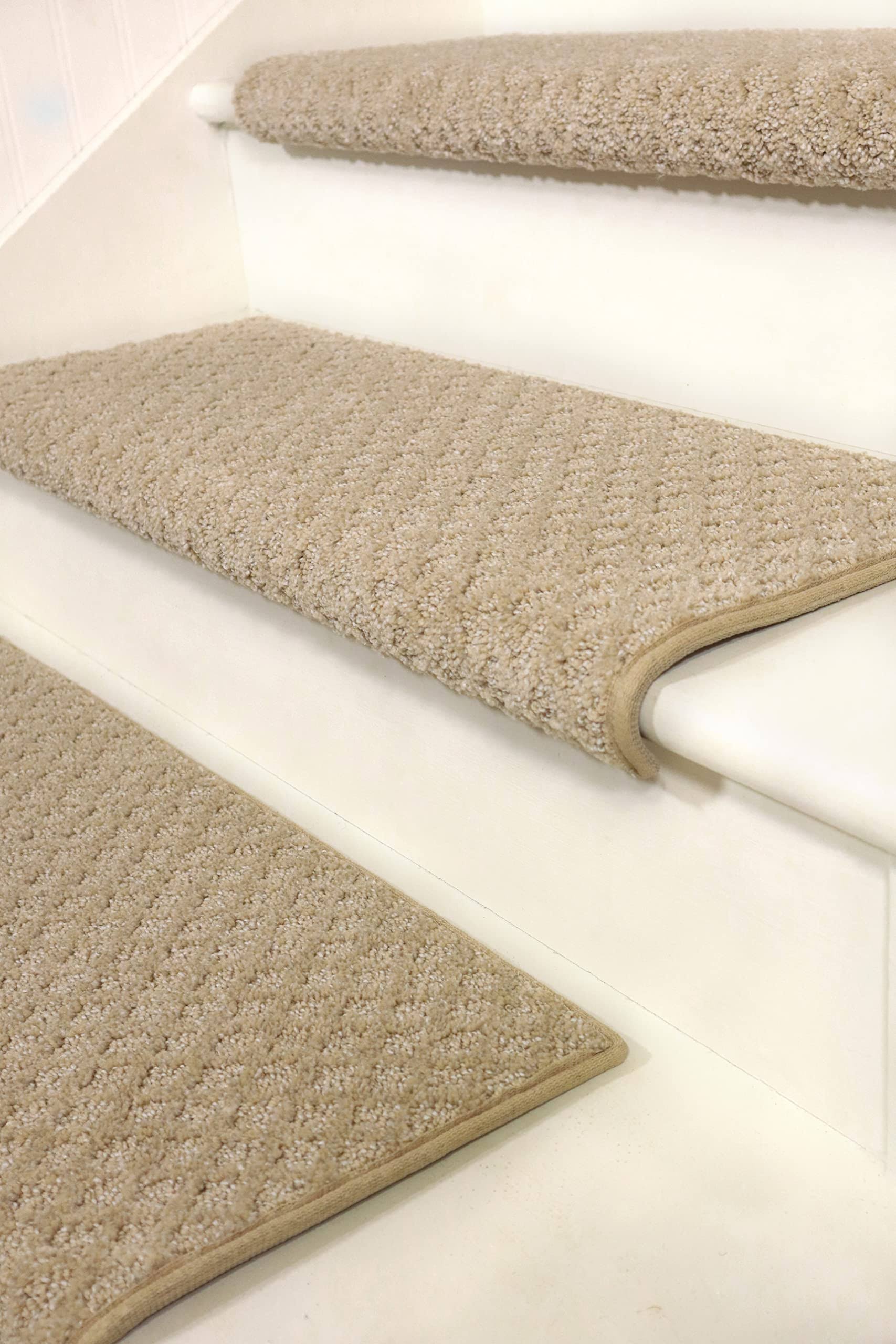 Oak Valley Designs Rounded Bullnose Carpet Stair Tread - Anti Slip Indoor Stair Mats for Wooden Steps, Style: Bayside Charm, Crystal Canyon 27
