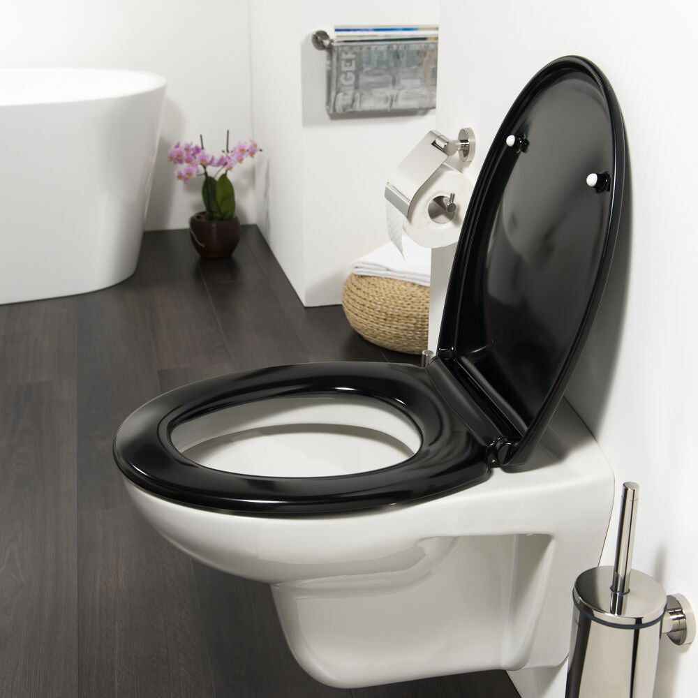 Tiger Ventura Toiletbril met Deksel Duroplast - Zwart