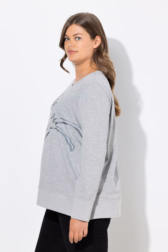 Metallic Reindeer Long Sleeve Graphic Tee
