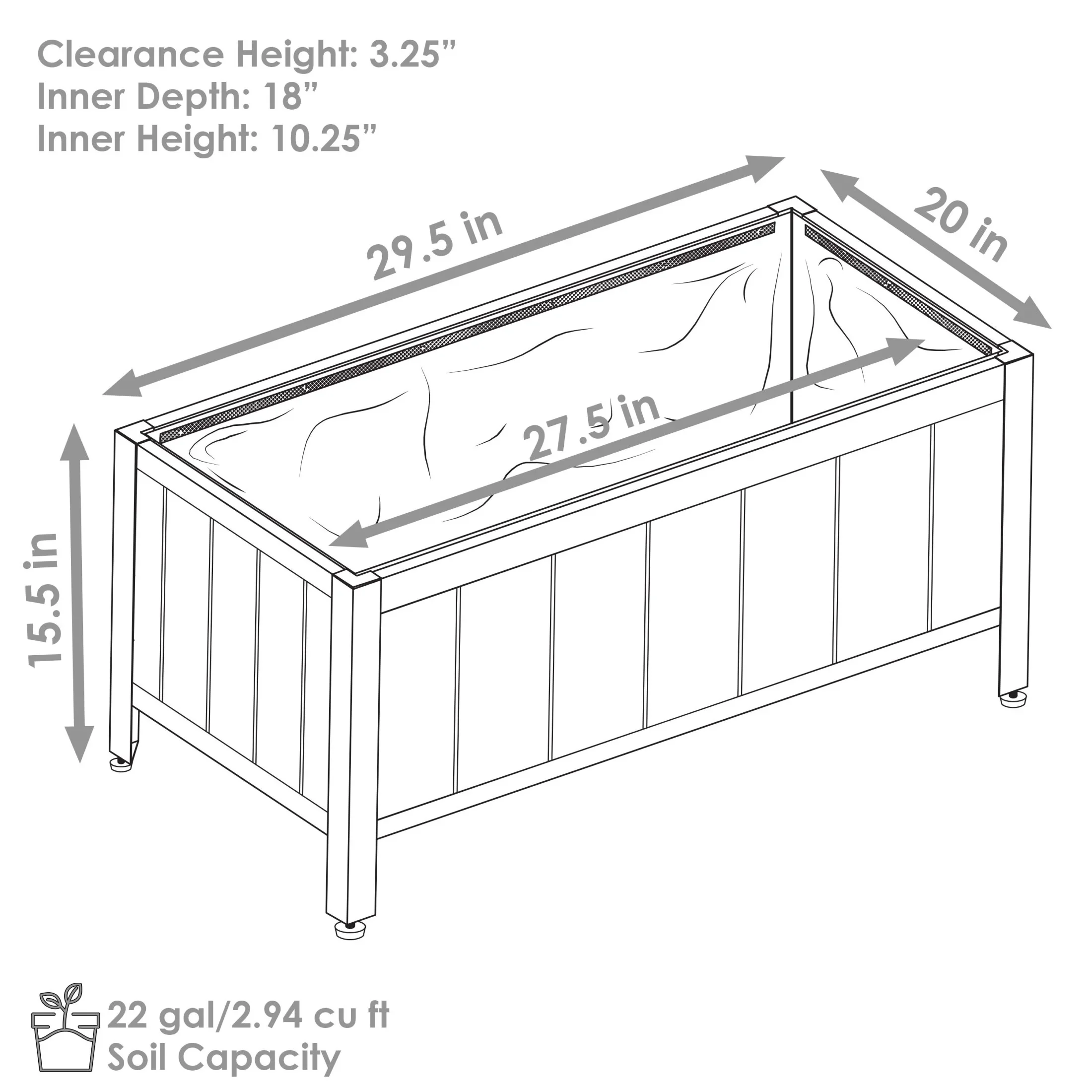 Sunnydaze 37 x 13 x 10.5 Natural Acacia Wood Rectangular Raised Garden Bed Planter Box