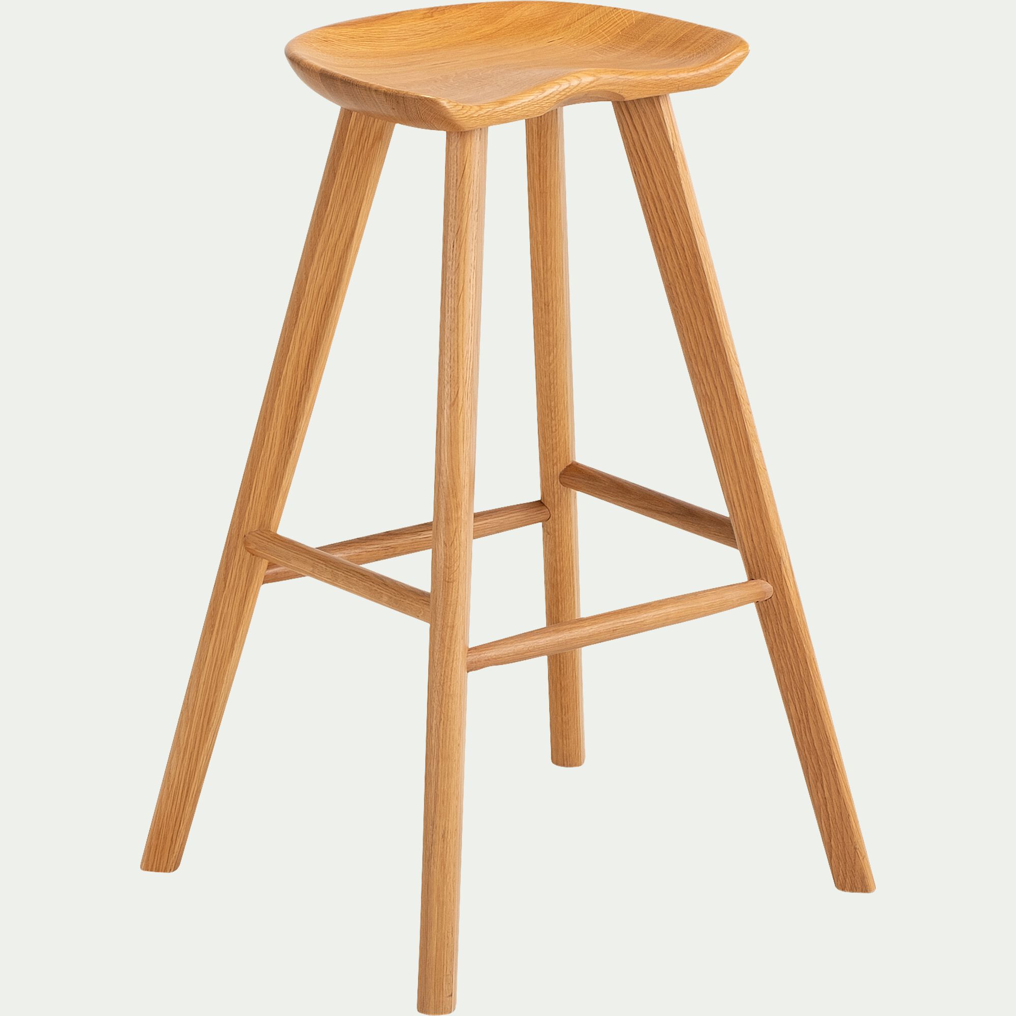 KOA - Tabouret de bar en chêne massif H75cm - naturel