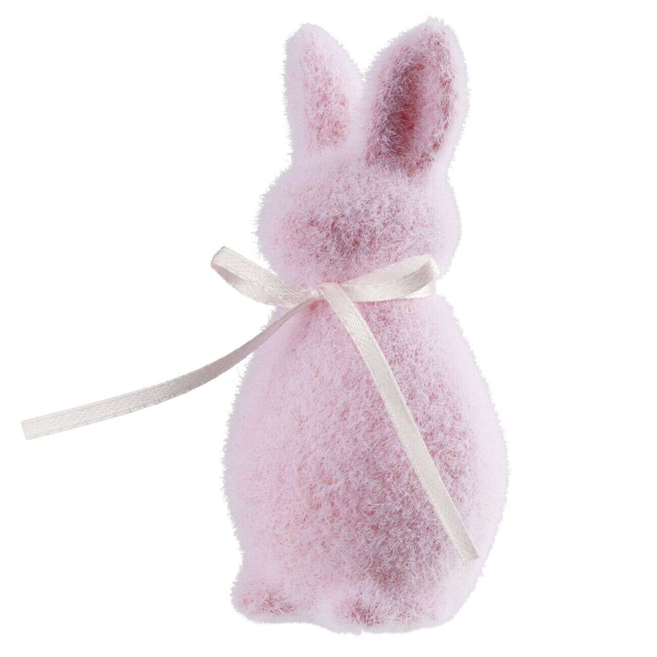 Figurine à poser lapin en mousse et velours pastel H10cm (4 modèles)