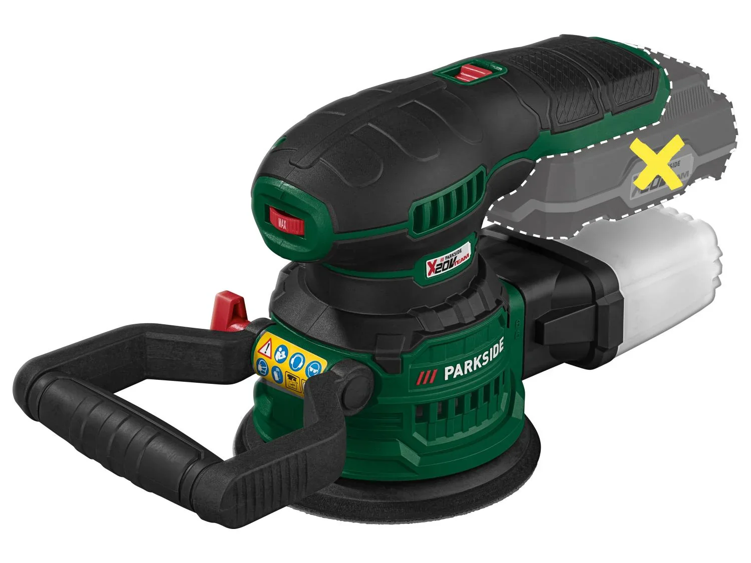 PARKSIDE Ponceuse excentrique sans fil PAEXS 20-Li B2, 20 V
