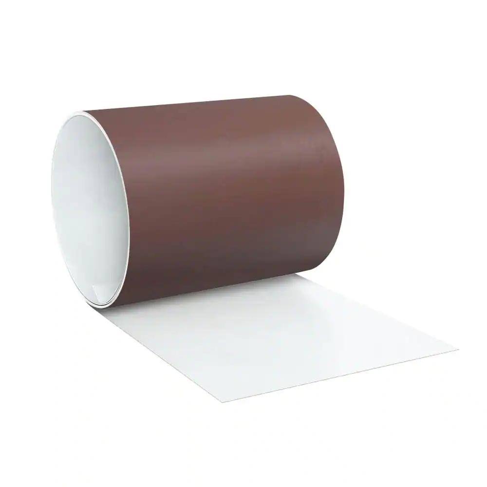 6 in. x 10 ft. Brown/White Aluminum Roll Valley Flashing