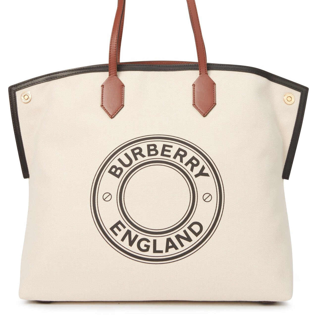 【バーバリー】期間限定SALE★ミディアム ロゴ コットンキャンバス トート