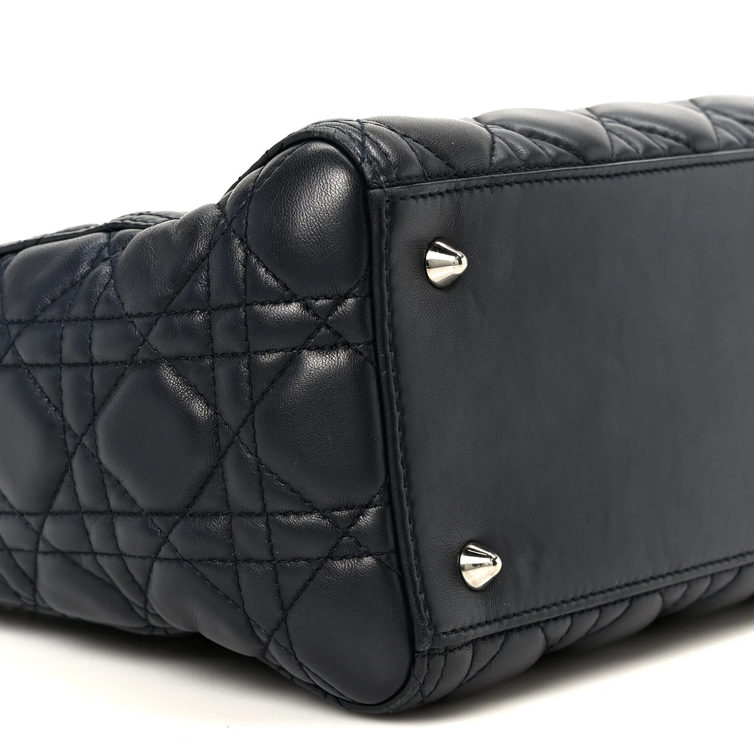 Lambskin Cannage Medium Lady Dior Navy Blue