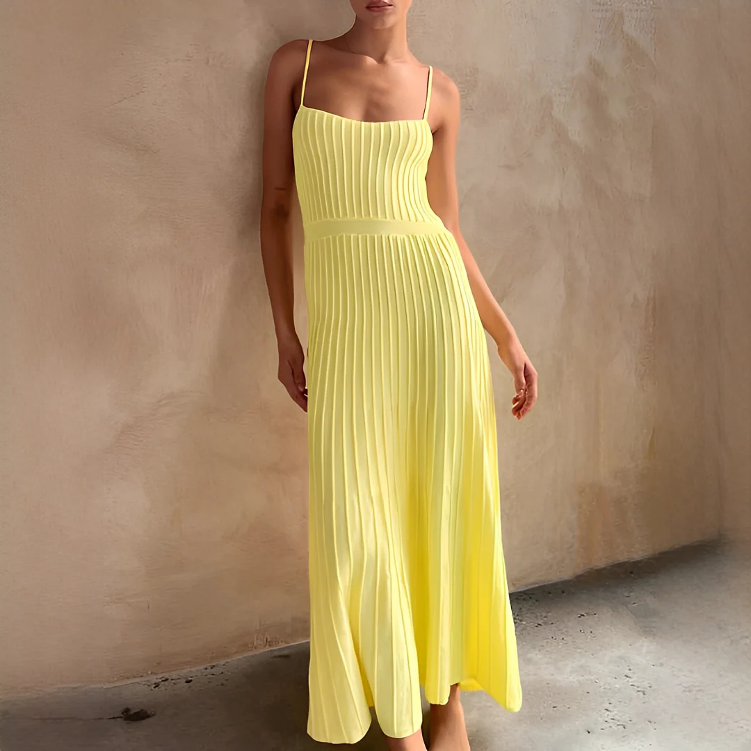 Pheobie - Robe Midi Élégante et Plissée