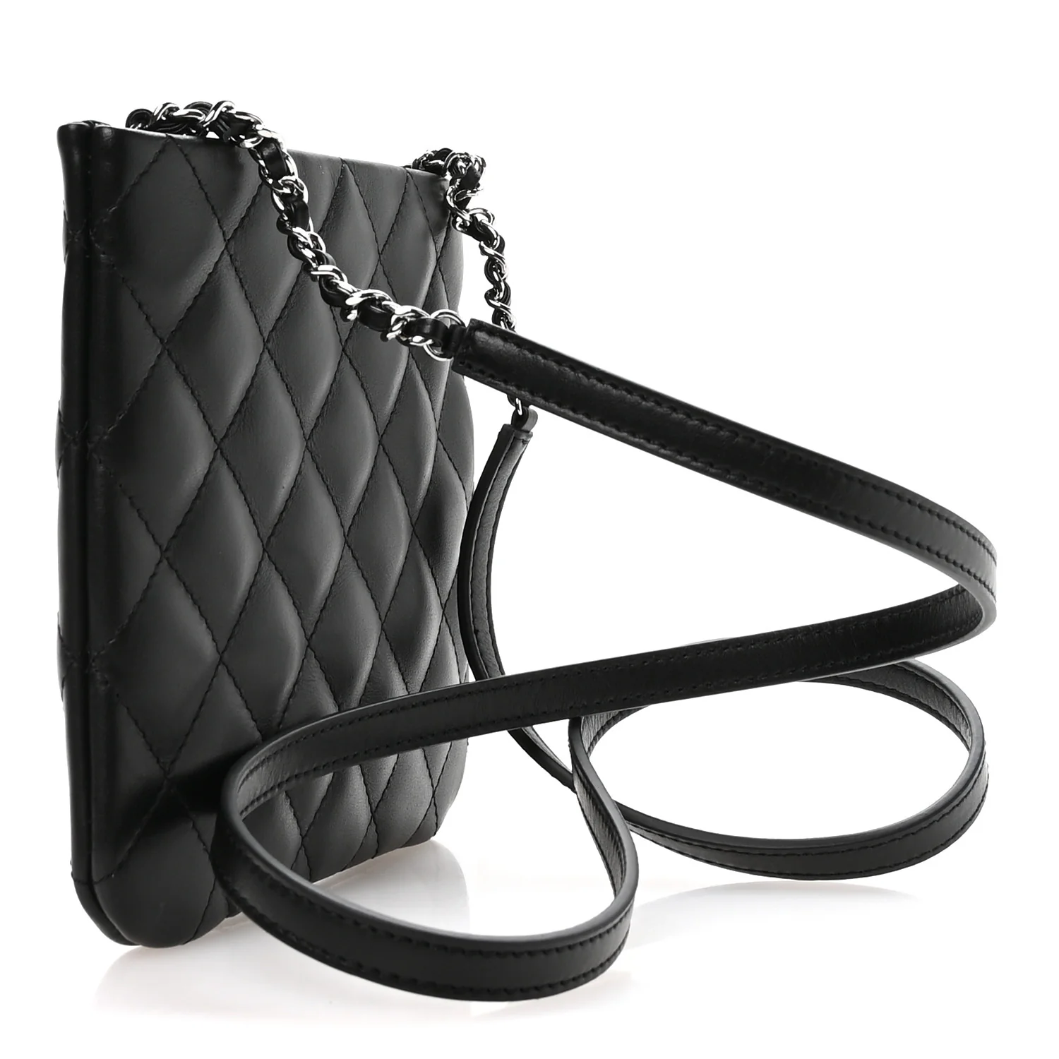 Lambskin Quilted Uniform Crossbody Bag Black