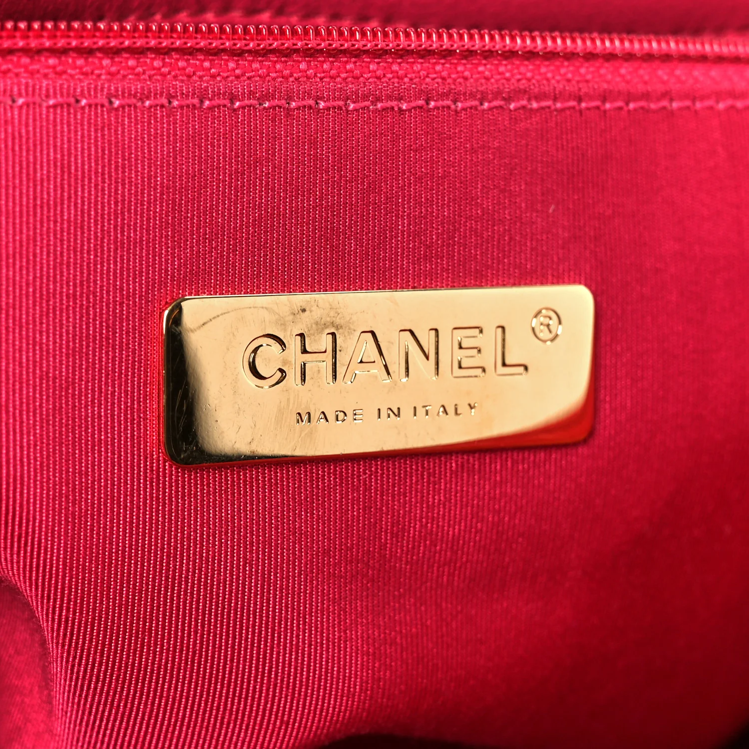 Goatskin Quilted Large Chanel 19 Flap Dark Pink