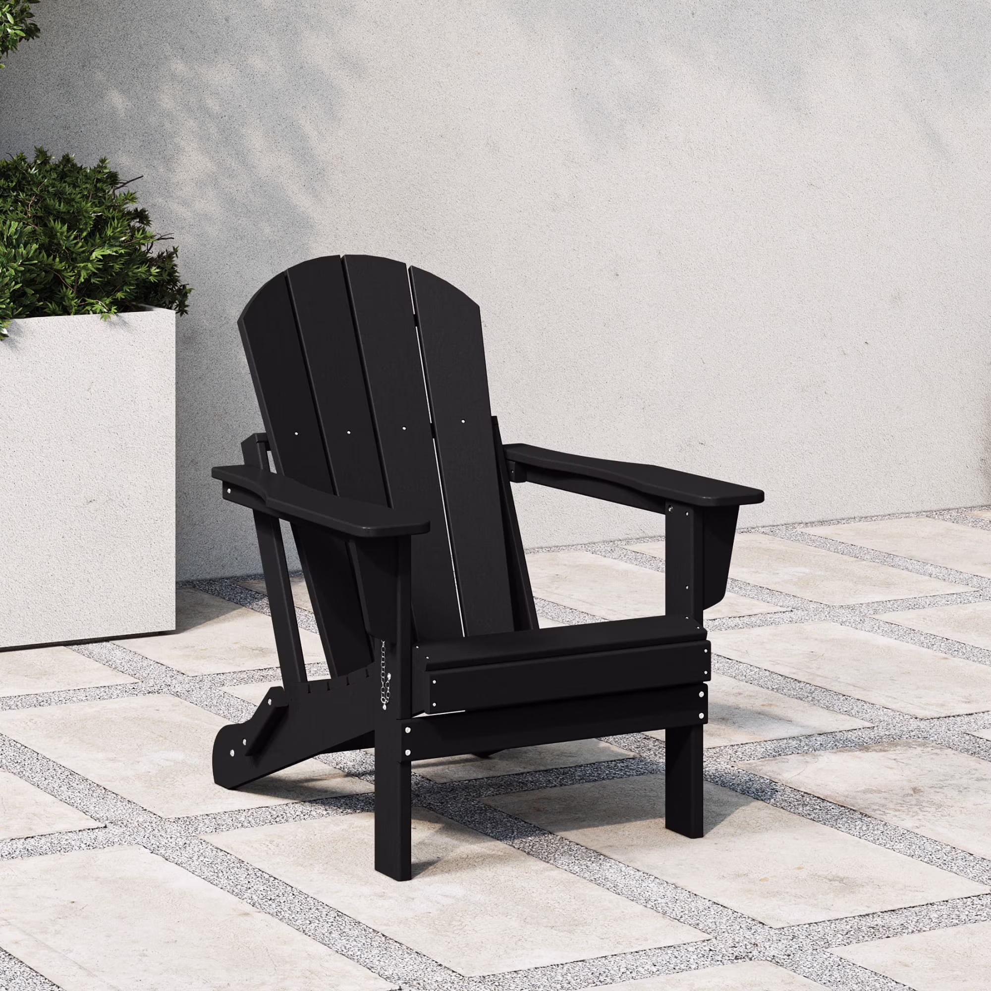 Outdoor Folding HDPE Adirondack Chair, Patio Seat, Weather Resistant, Dark Brown(Dark Brown/Single) - Image 5