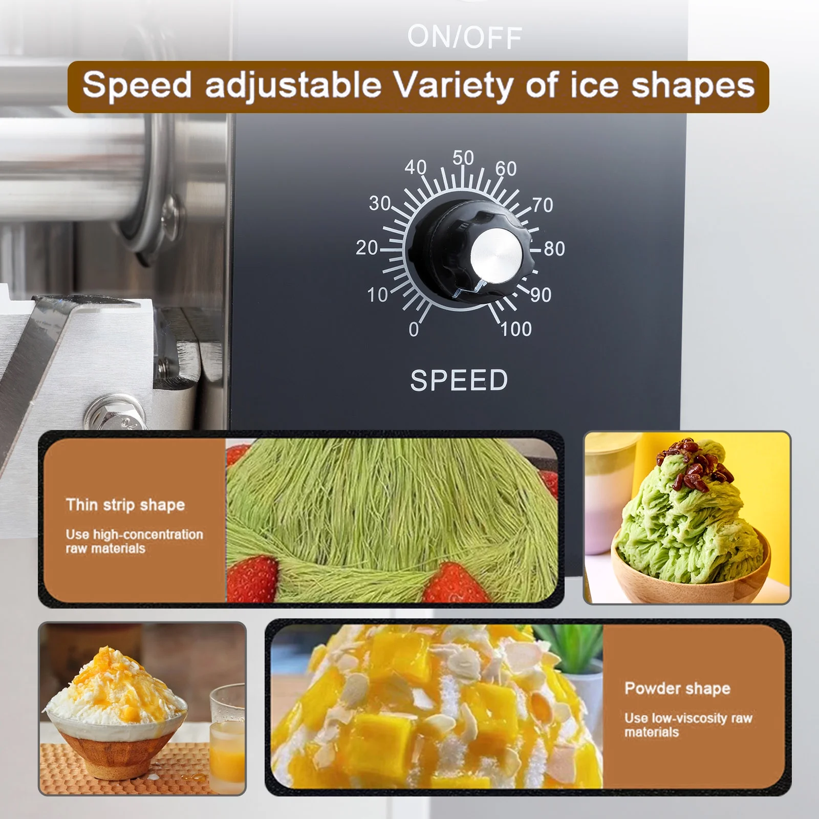 Kolice Commercial Automatically Snowflake Ice Machine, Snow Cone Maker - 374 lb/Day, Air Cooling