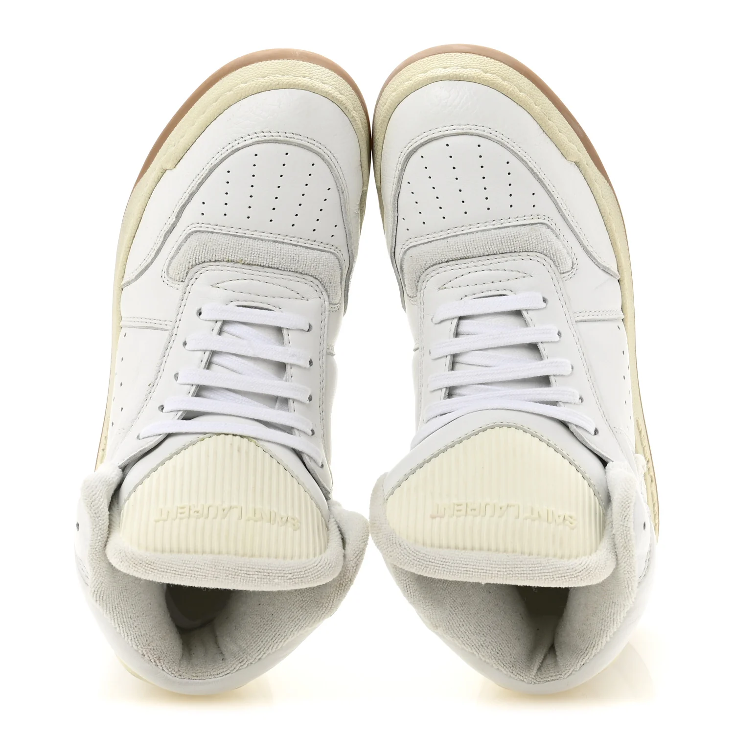 Calfskin Womens SL/80 Mid Top Sneakers 37.5 Optic White