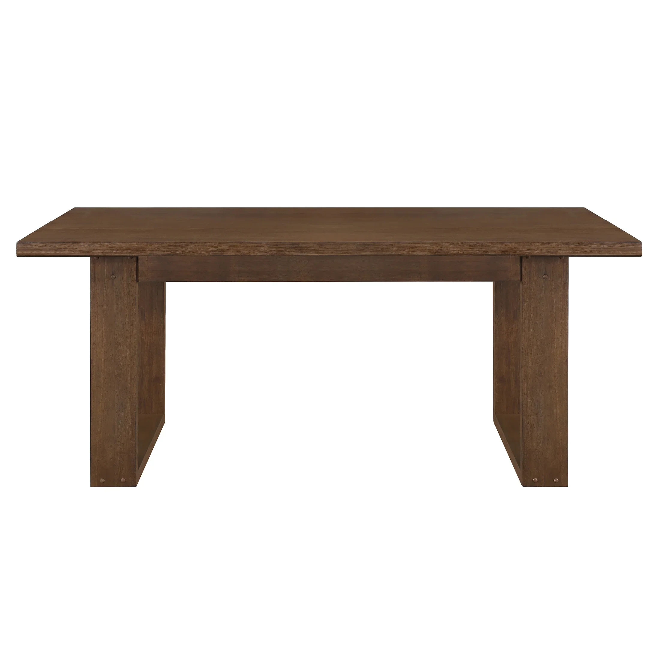 Better Homes & Gardens Ezra Collection Rectangular Double Pedestal Dining Table, 70 in, Walnut