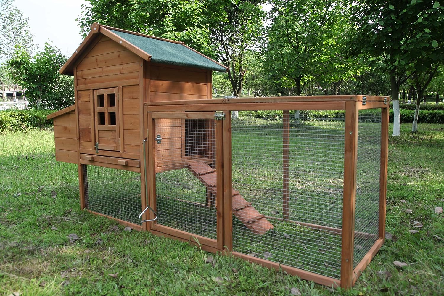 poulailler extérieur en bois de 203 cm (80 pouces) avec nichoir, cage pour volailles