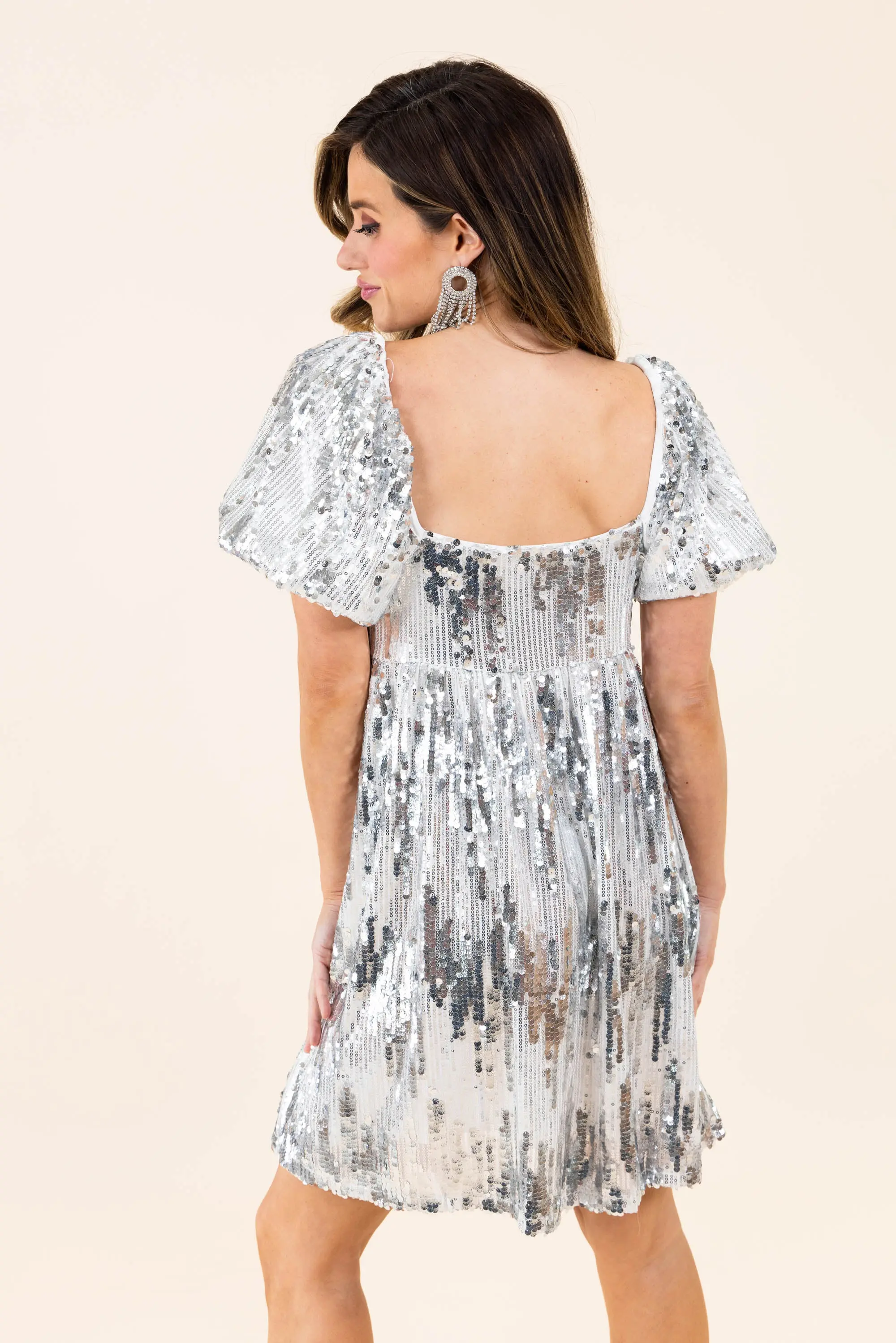 Is It Over Now Sequin Babydoll Dress