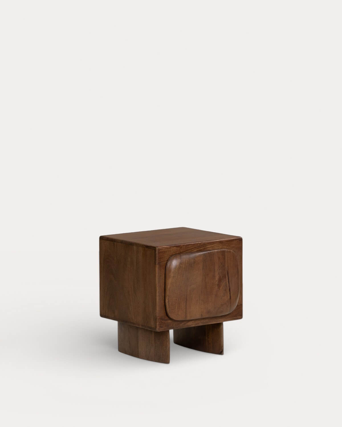 Orlean - Mesita de Noche con Almacenaje de Madera de Mango (45x41 cm) Orlean