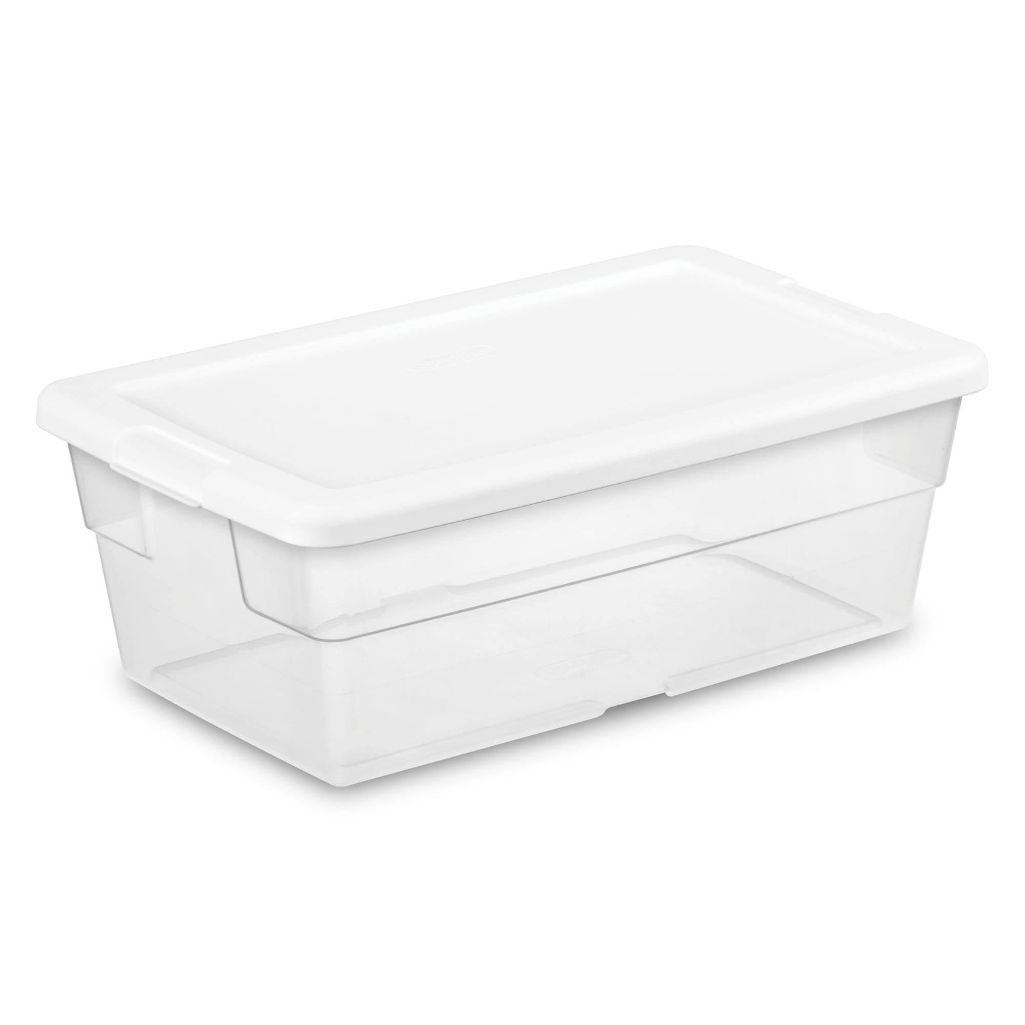 Sterilite 6 Quart Stacking Closet Storage Tote Container, Clear