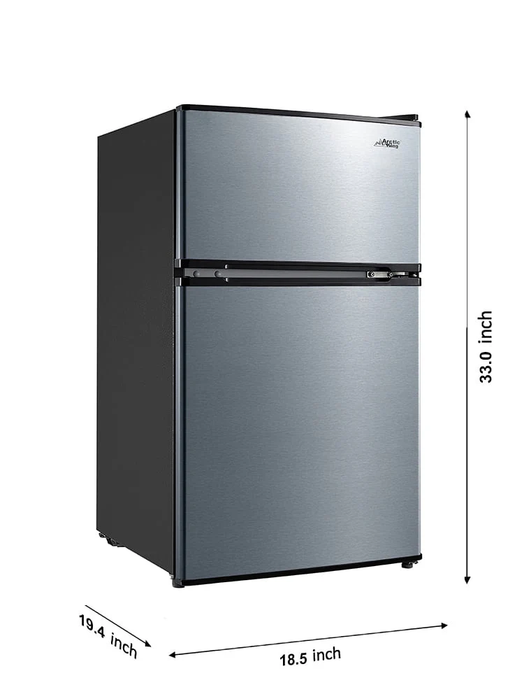 3 2 Cu ft Two Door Mini Fridge with Freezer, Stainless Steel, E Star, ARM32D5ASL Image 6