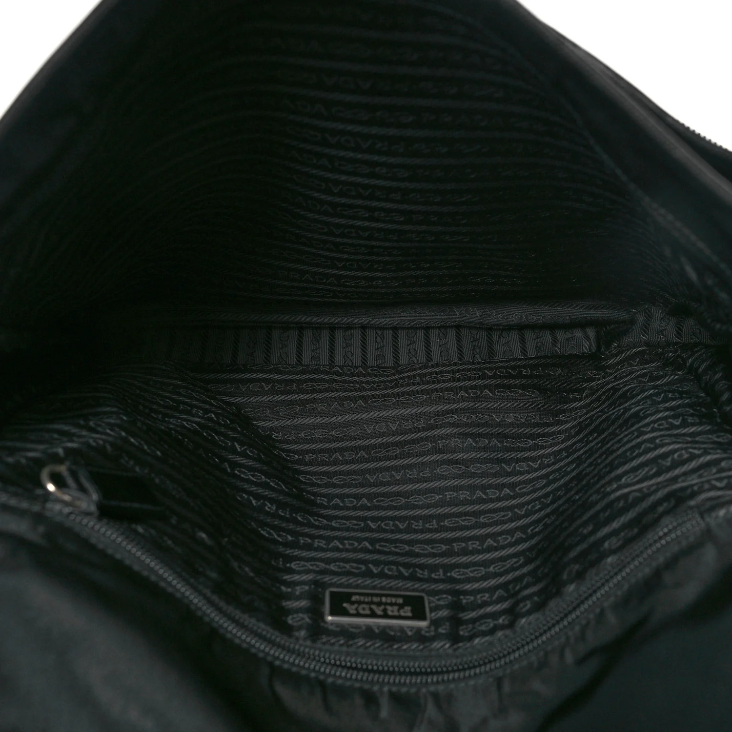 Tessuto Nylon Saffiano Single Snap Buckle Flap Messenger Bag Black