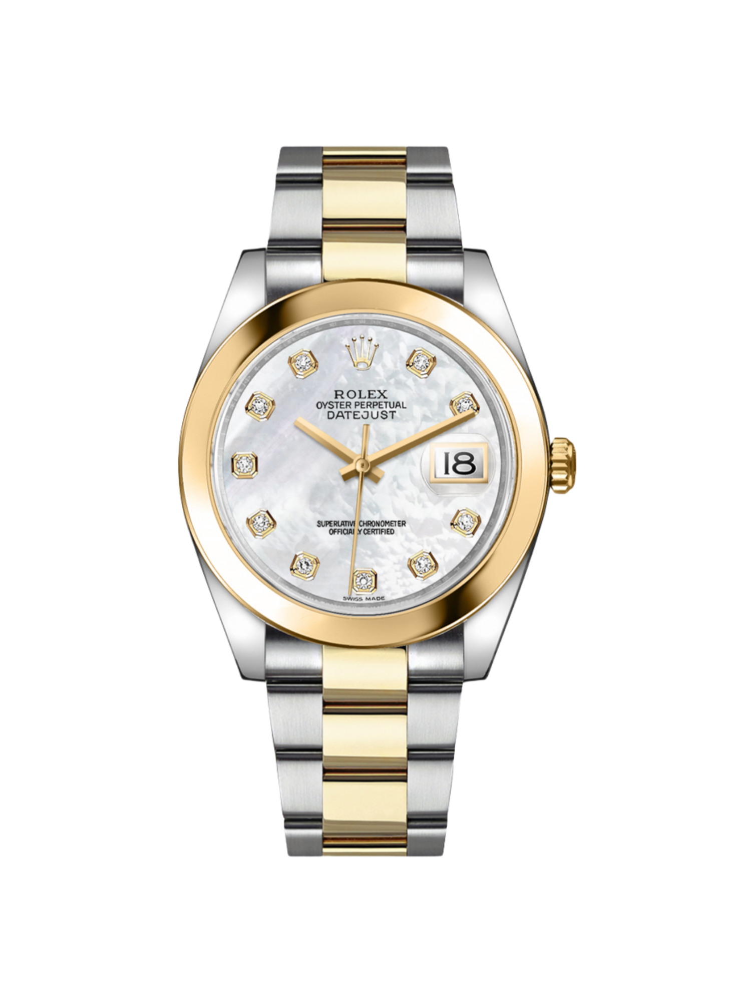 【Super Clone】RLX Datejust 41mm 126303 White MOP Diamond Jubilee Steel and Yellow Gold