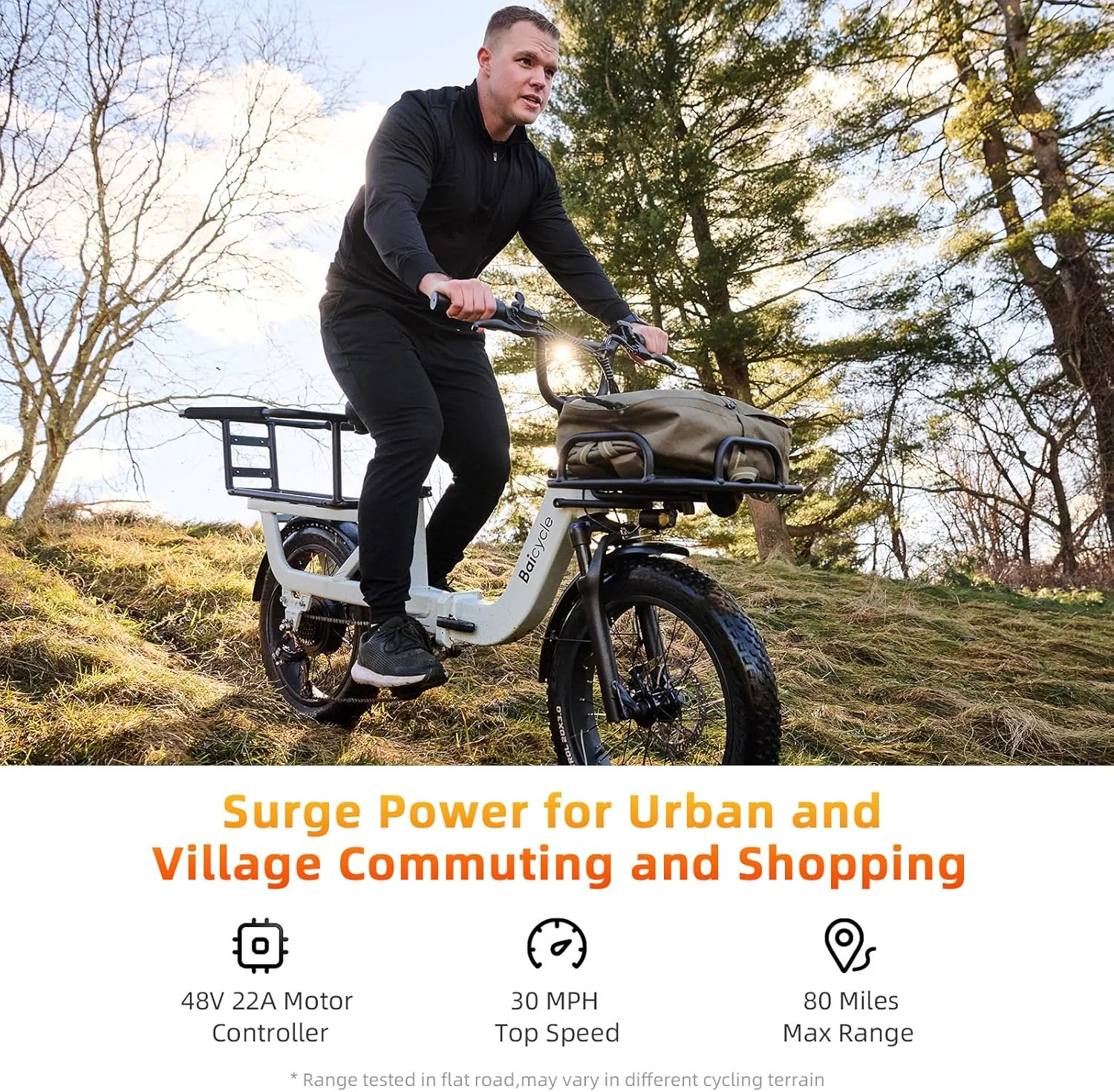 Electric Bike for Adults with 1500W Peak Motor,80Miles Max Range,7 Speed Gear,750WH Detachable Battery,Folding Ebike with 20'' Fat Tire��Full Suspension UL Certificated Bicycle(Black) - Image 8