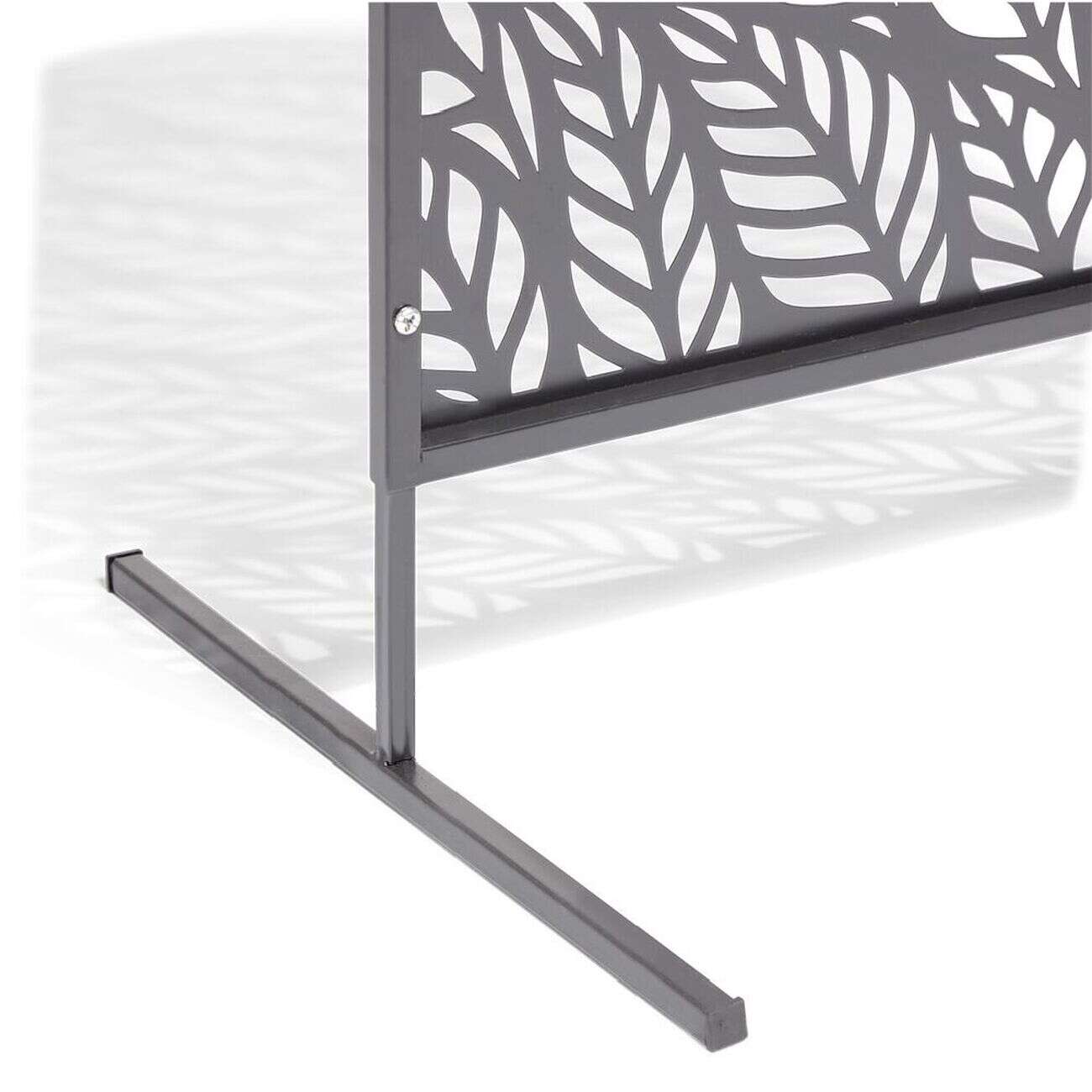 Panneau décoratif en métal motif ajouré feuille noir 50xH130cm