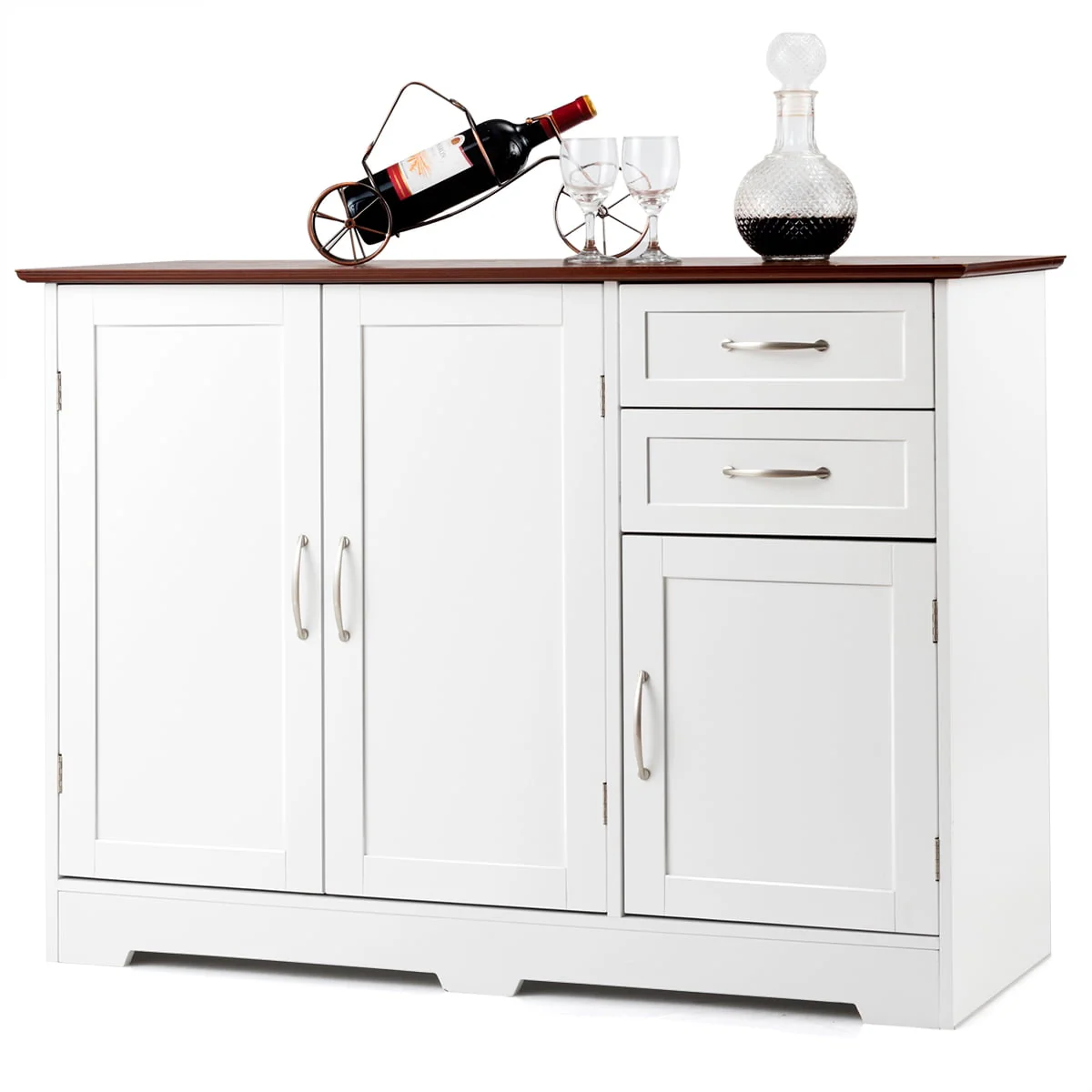 Gymax Buffet Storage Cabinet Console Table Kitchen Sideboardd Home Furni W/2 Drawers