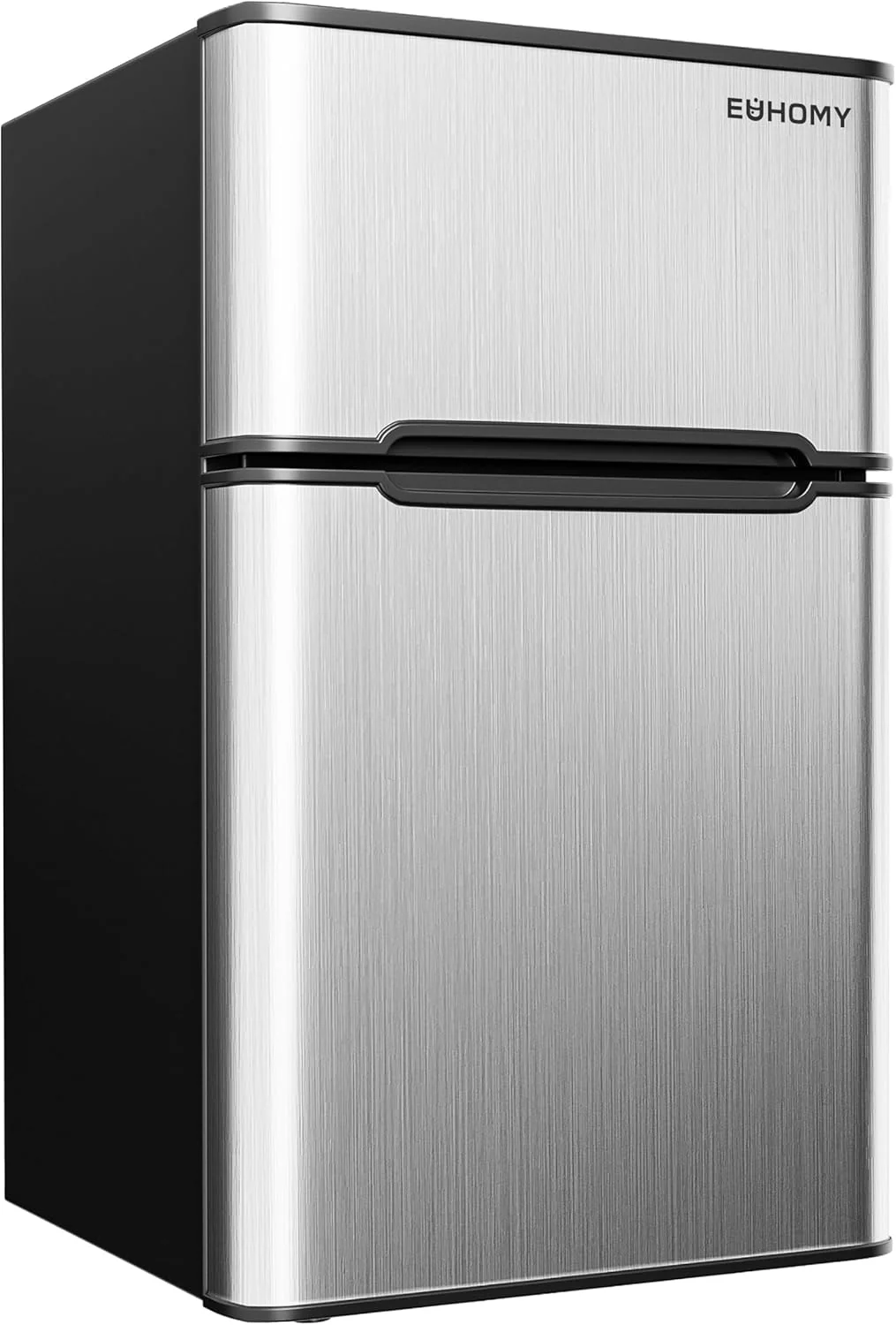 Mini-réfrigérateur avec congélateur de 90 litres (3,2 pi³) – Réfrigérateur compact à 2 portes pour chambre, dortoir, bureau ou appartement, argent
