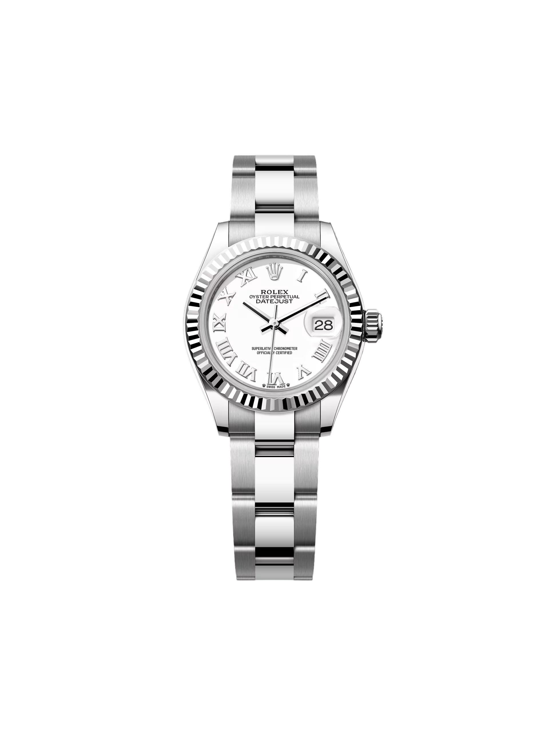 【Super Clone】RLX Lady-Datejust 28mm 279174 White Roman Dial Oyster Bracelet
