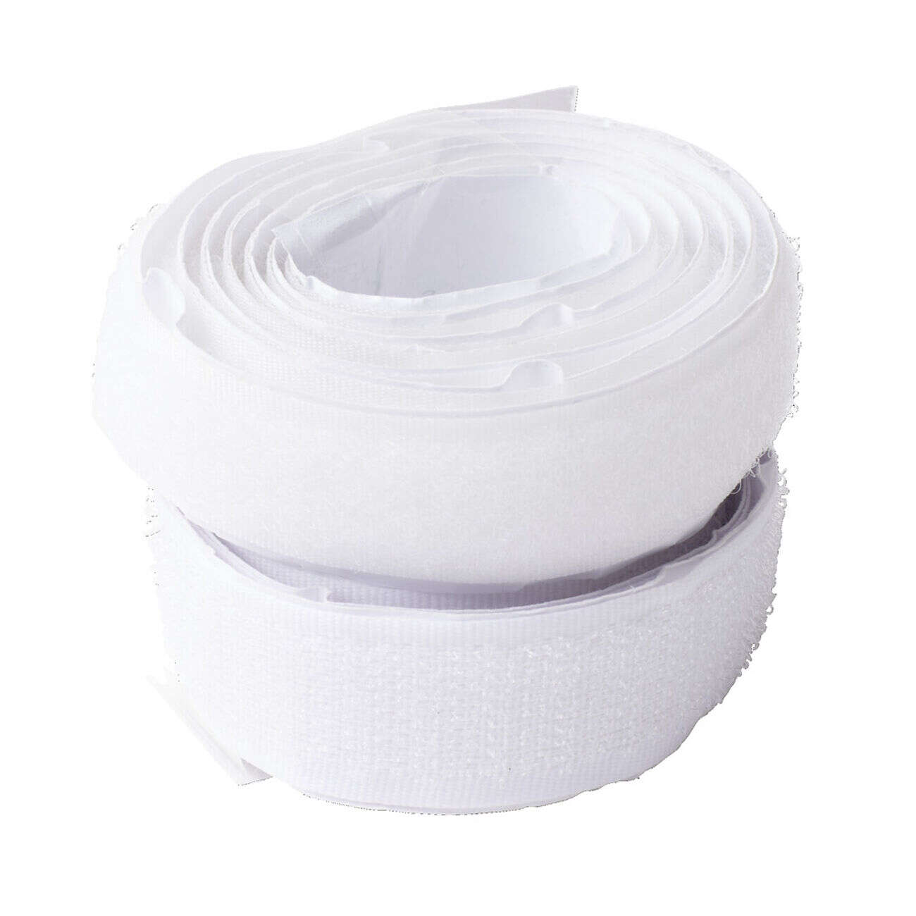 Ruban à boucle autocollant nylon blanc 1m