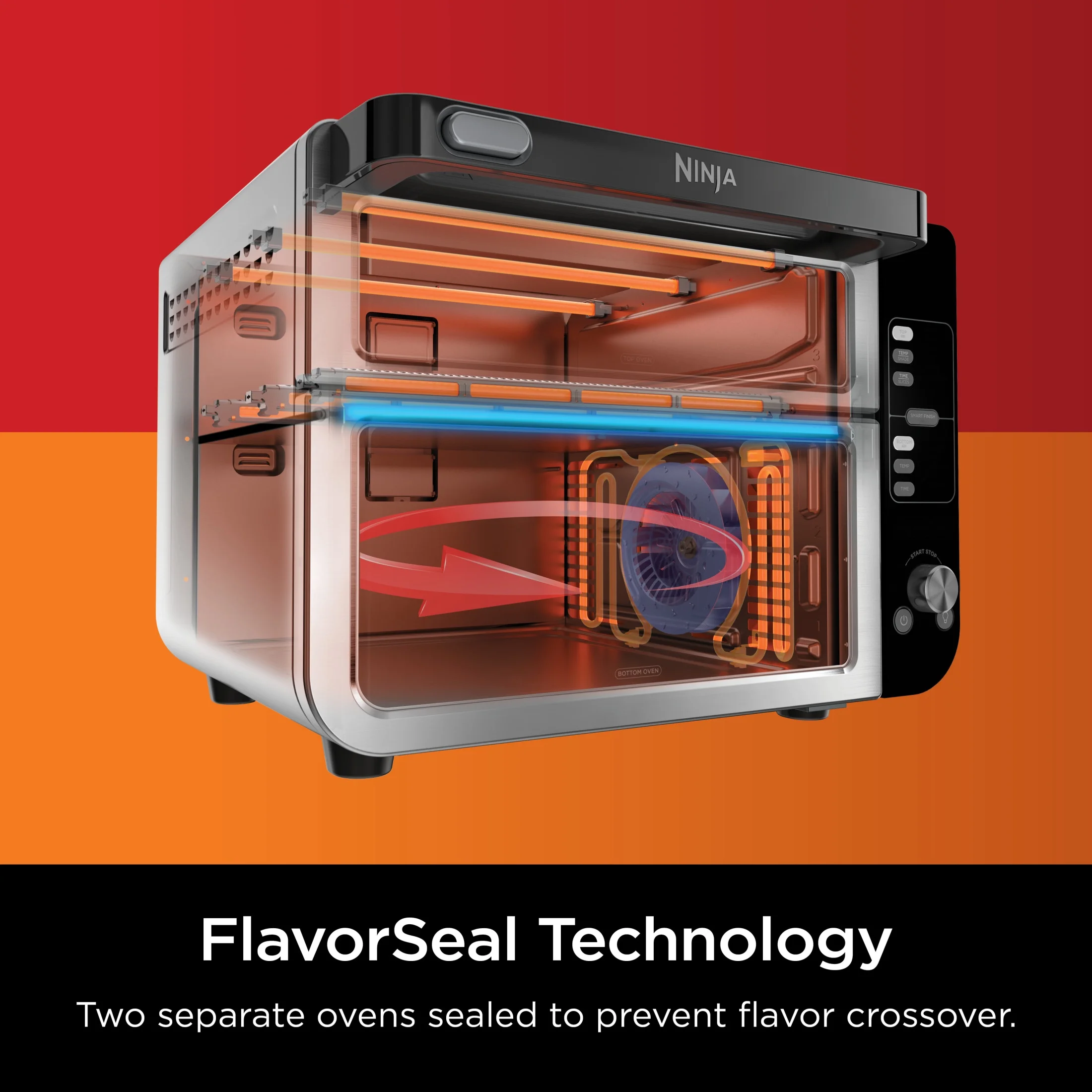 10-in-1 Air Fryer, Double Door Toaster Oven with FlexDoor, FlavorSeal Smart Finish, Rapid Top Convection and Air Fry Bottom, Bake, Toast, Air Fry, Pizza and More, Stainless Steel, DCT400 - Image 3