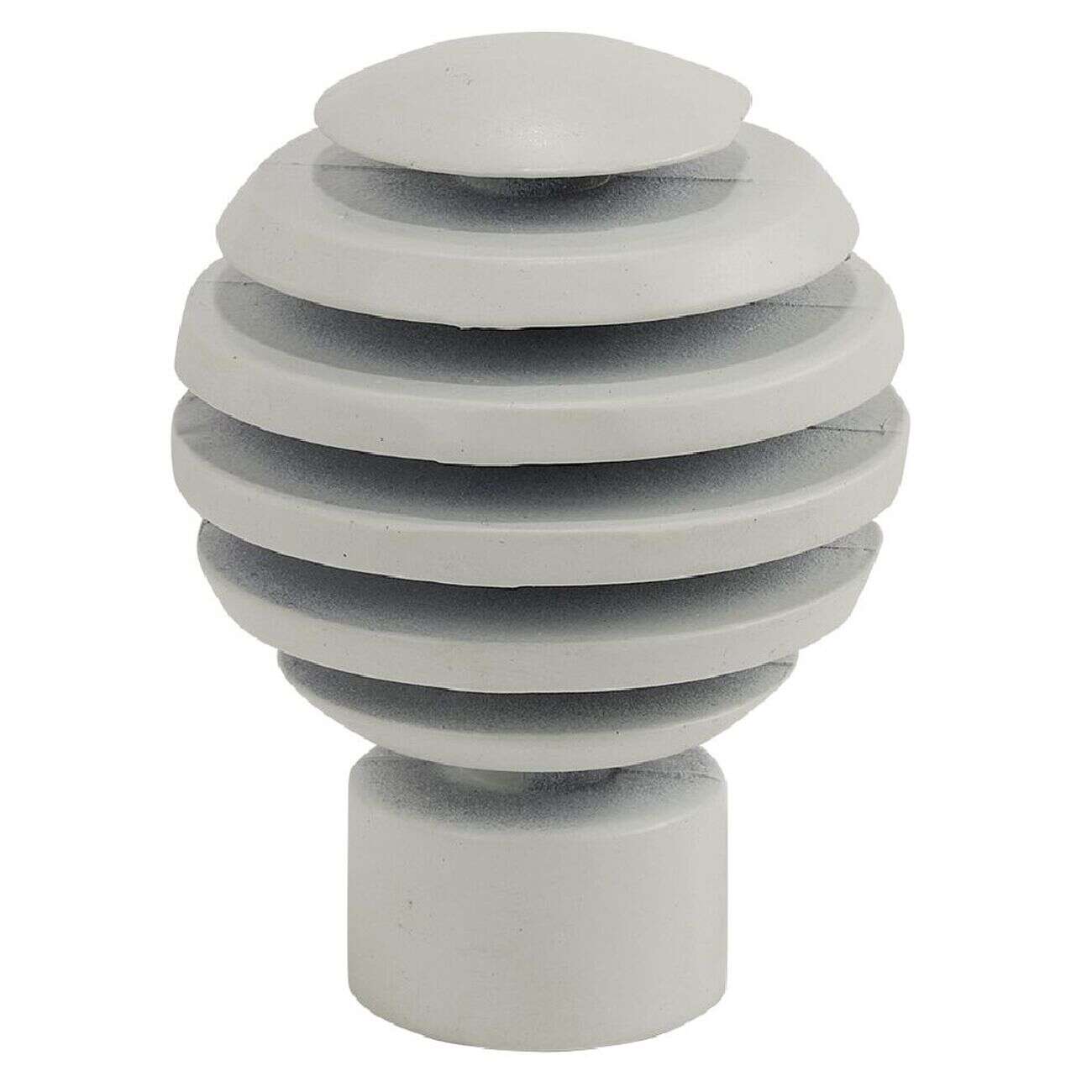 Embout tringle à rideau Ø20mm métal forme cercle blanc mat x2