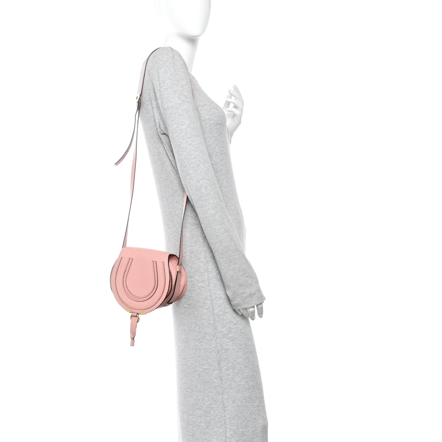 Calfskin Small Marcie Round Crossbody Bag Anemone