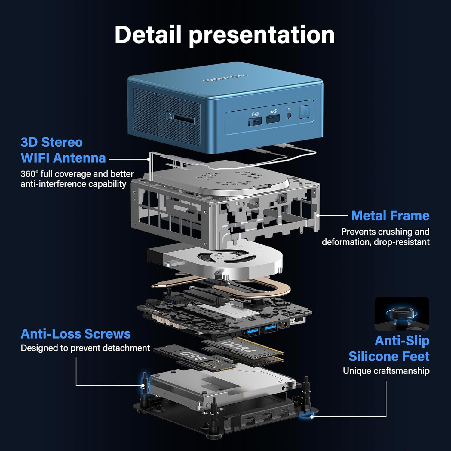 GEEKOM Mini PC[Business Cost-Saving Star] IT12(3-Year Coverage) with 12th Gen Intel i5-12450H Mini Computers 16 RAM/512GB SSD(Not LPDDR) Windows 11 Pro Desktop PC (Low-Power) Dual USB 4/8K(UHS-II)