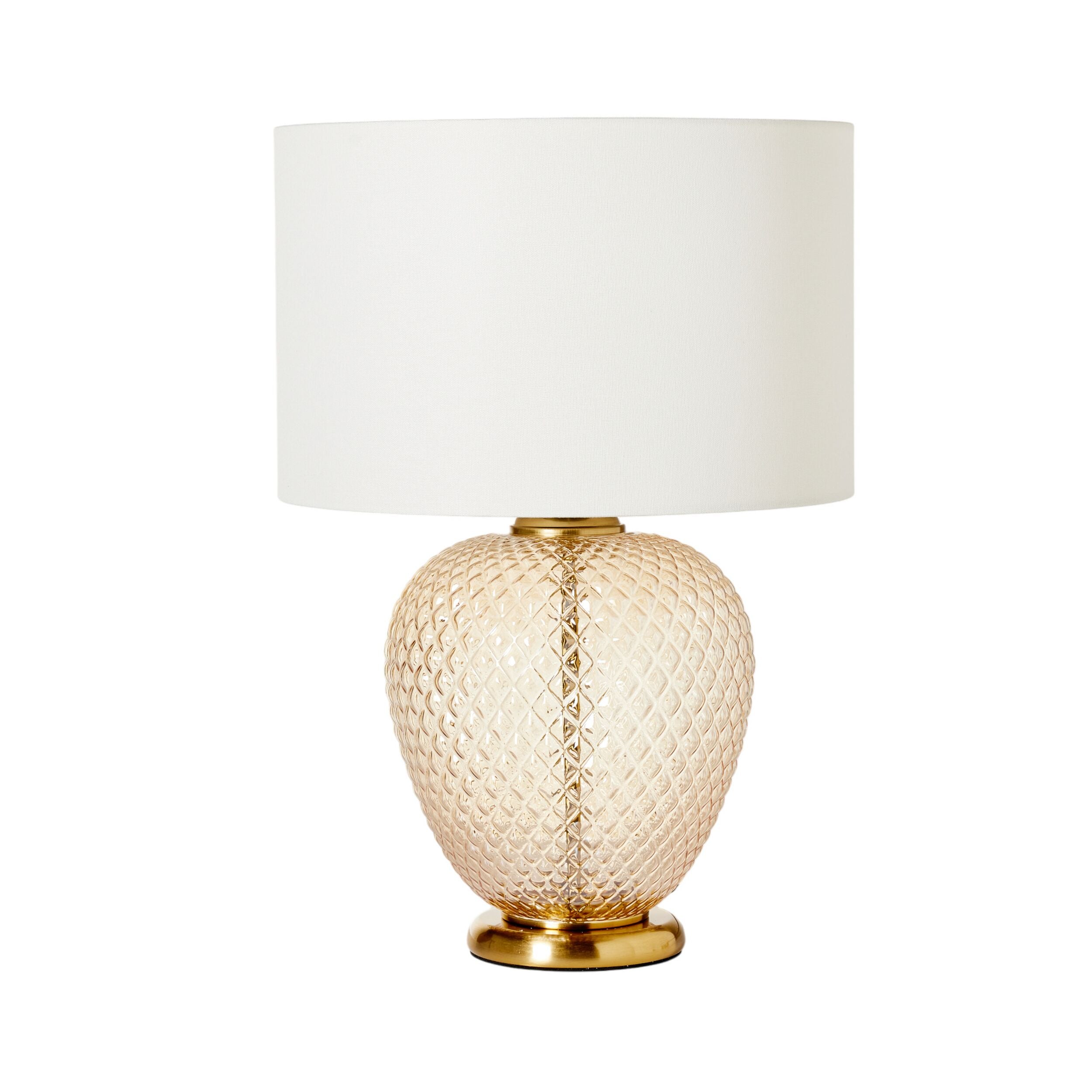Roma Glass Table Lamp Amber 56cm