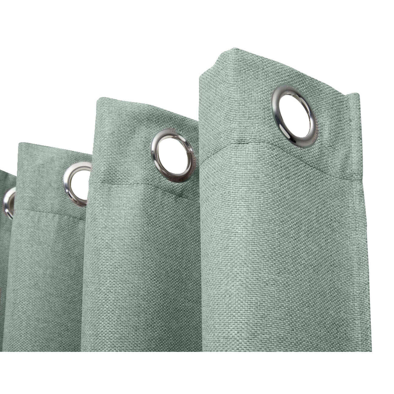 Rideau à oeillets tissu épais vert-gris 140x240cm