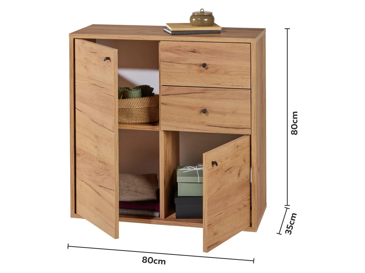 LIVARNO Commode Verona, 80 x 80 x 35 cm, imitation chne
