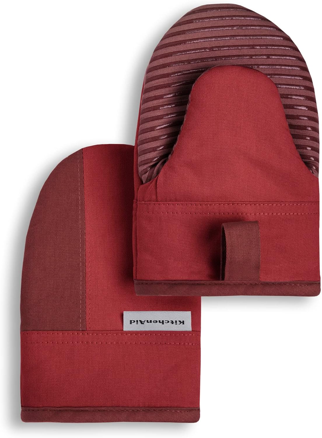 KitchenAid Beacon Two-Tone Non-Slip Mini Oven Mitt Set, Pistachio/Graphite Green, 5.5