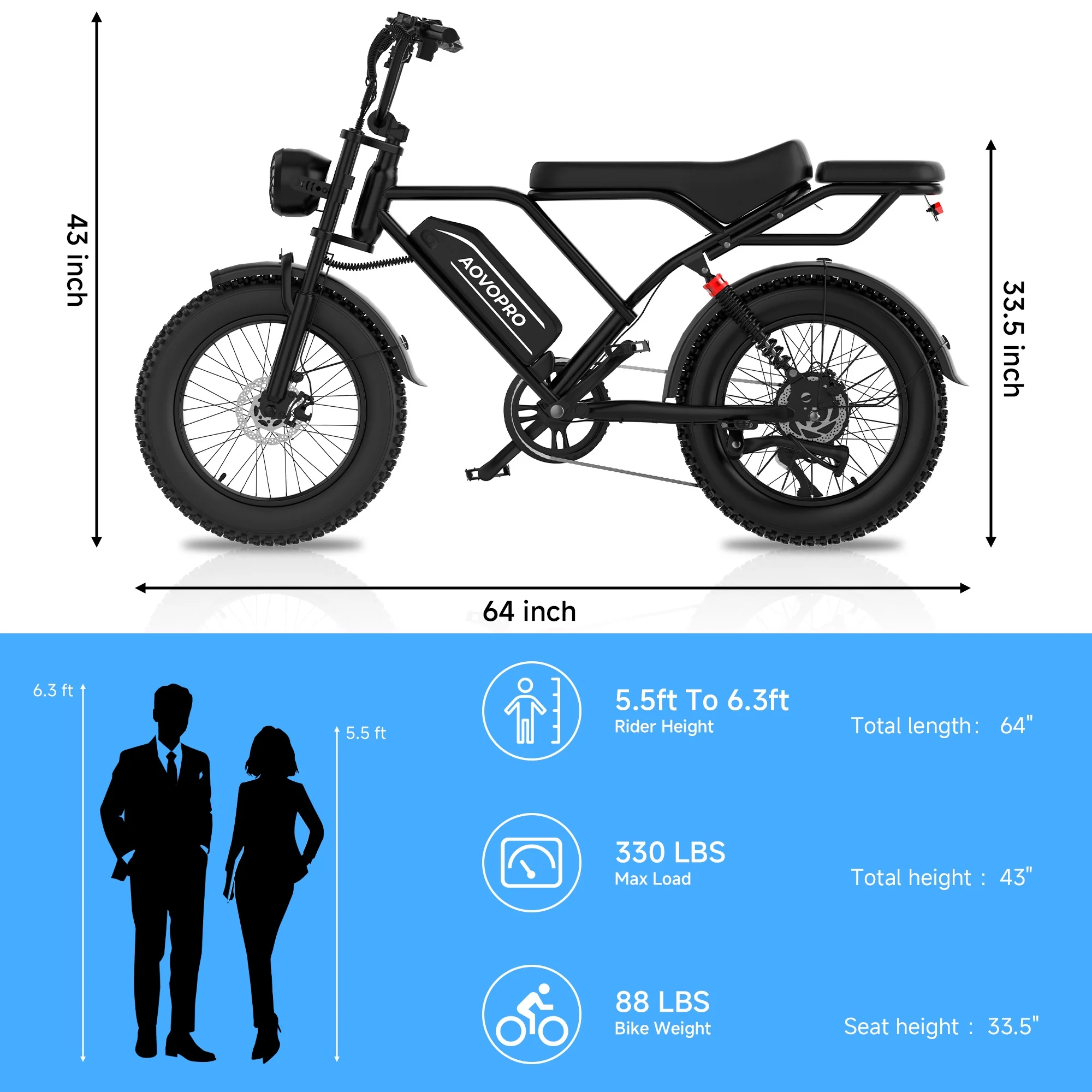 AP20 Electric Bike for Adults 20 X 4.0 Fat Tire, 750W Off-Road E Bike, E-Mountain Bike 48V 15.6AH UL2849 - Image 3
