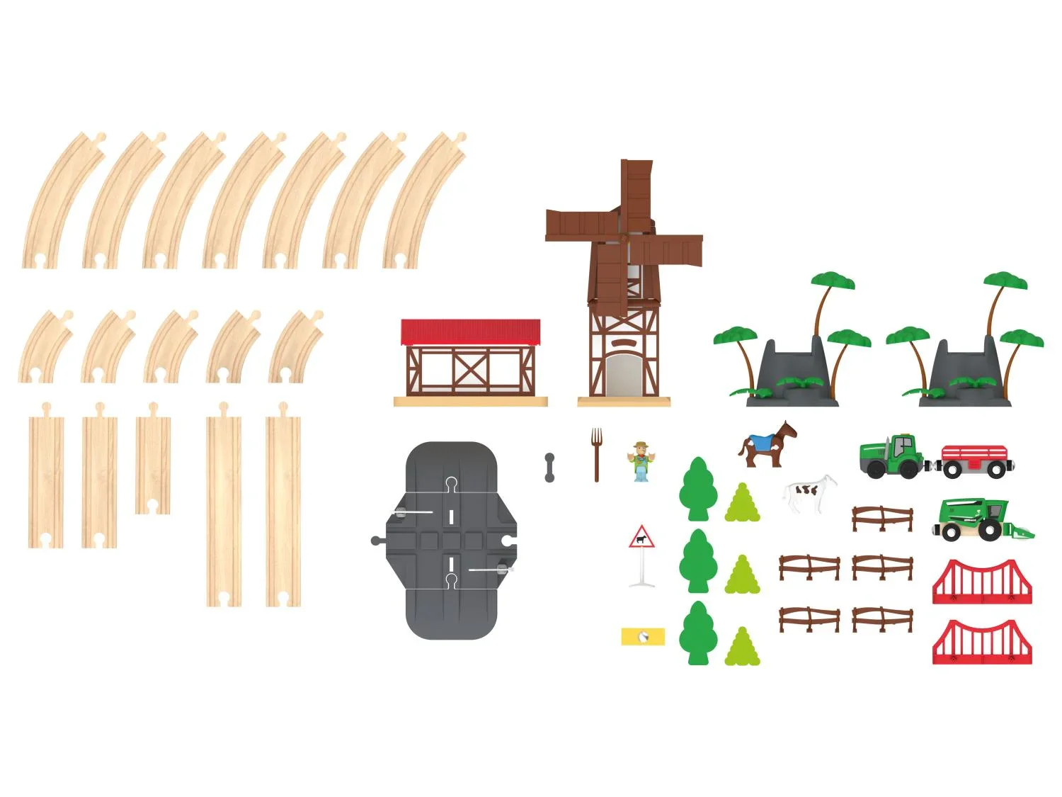 Playtive Set de chemin de fer en bois