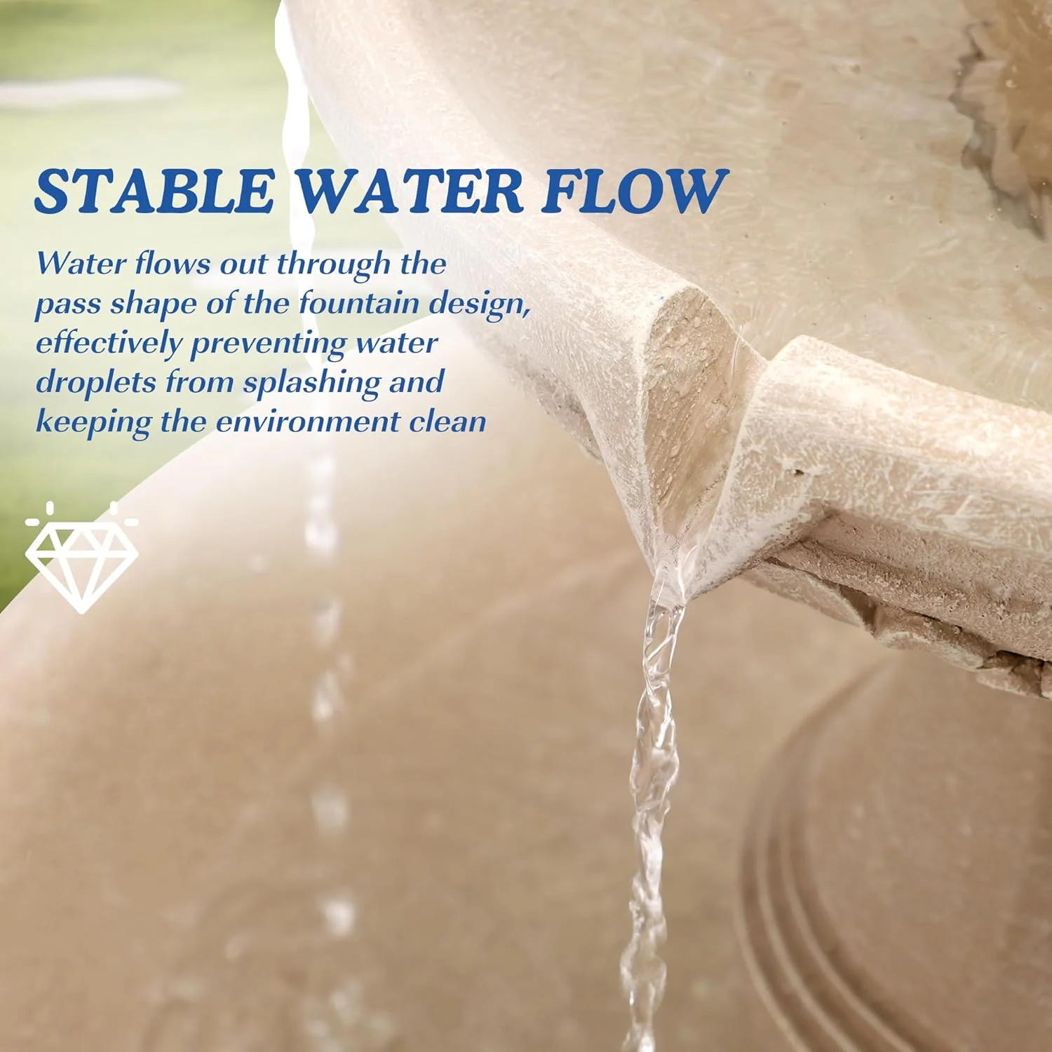 Italian Solar Water Fountains Outdoor Garden Decor 48.4''H Fountain and Waterfall, Large Cascading Indoor Floor-Standing Resin Bubbler Fountain Features W/Pump for Patio, Backyard - Image 5