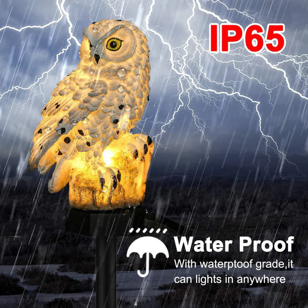Garden Solar Lights Outdoor Decorative Resin Owl Solar LED Lights with Stake for Garden Lawn Pathway Yard Decortions