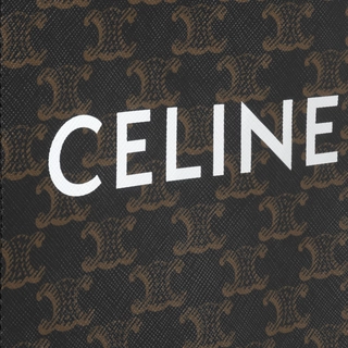 MINI VERTICAL CABAS IN TRIOMPHE CANVAS AND CALFSKIN WITH CE PRINT TAN