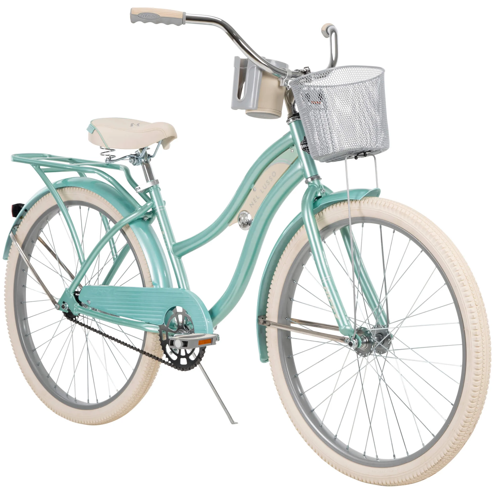 26 In  Nel Lusso Women's Classic Beach Cruiser Bike, Mint Green