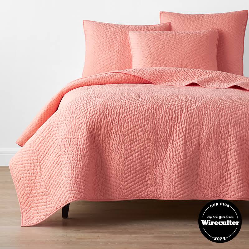 Voile Quilt - Coral, Size King, Cotton | The Company Store
