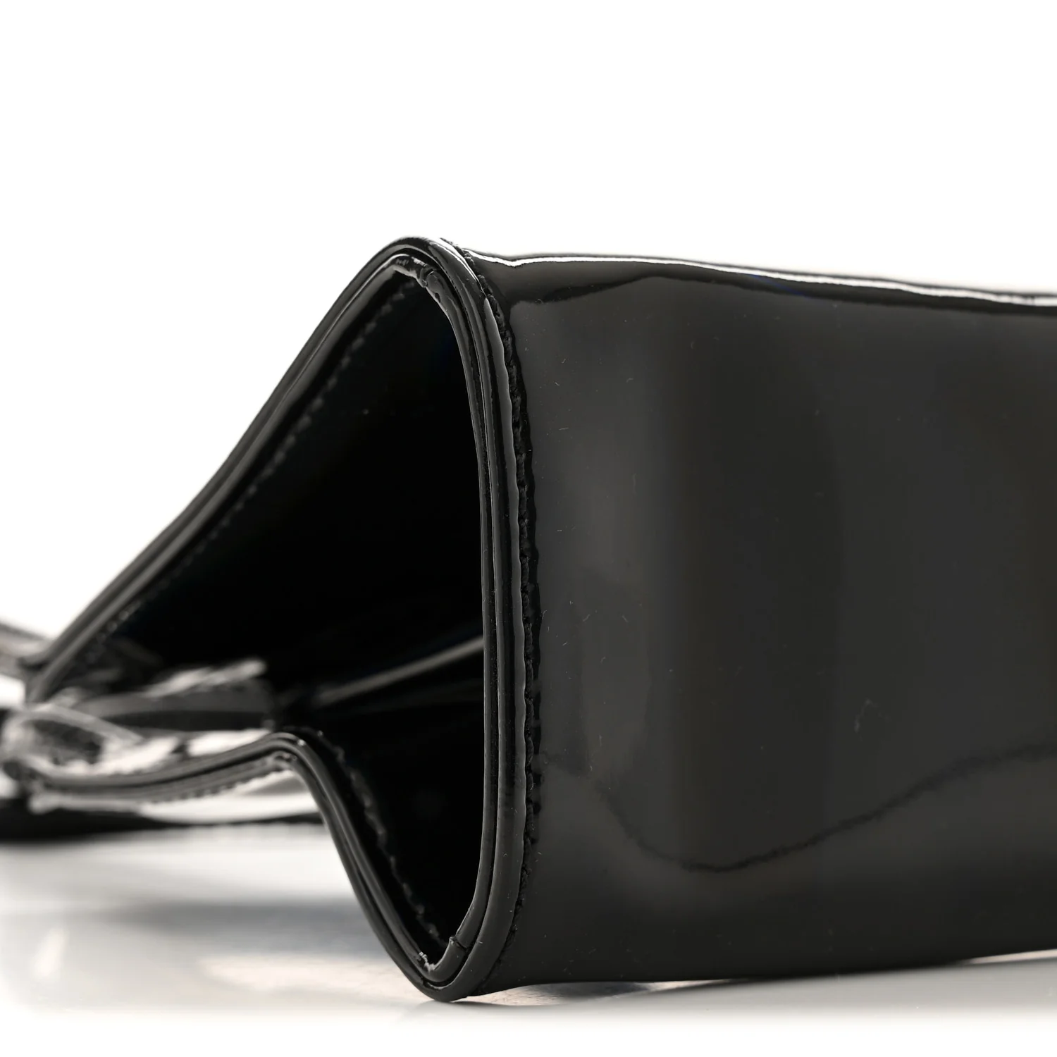 Patent Vegan Leather Small Shopping Bag Black Rainbow