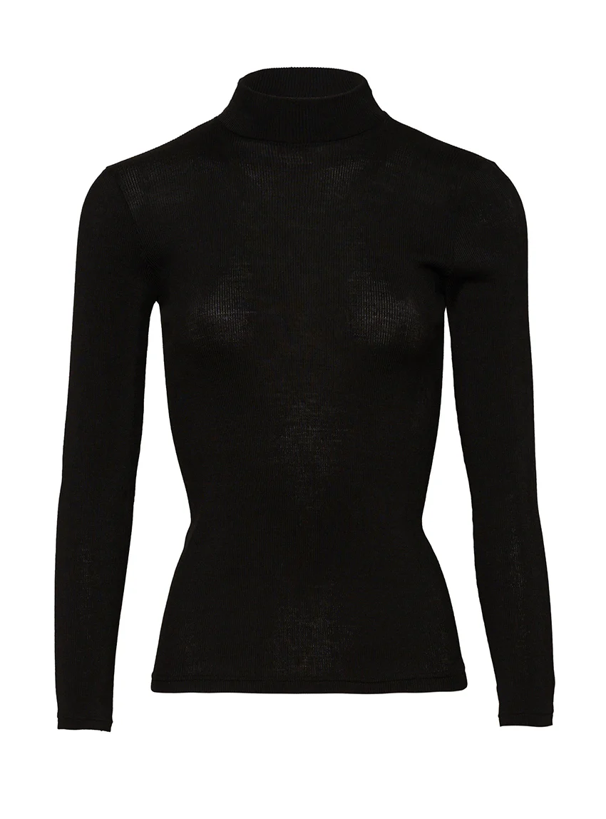 Pull chaussette femme laine et soie  noir