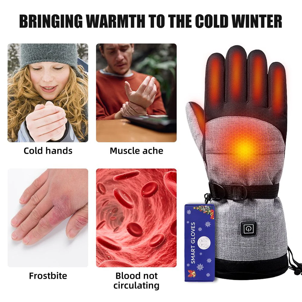 ALLJOY Heated Gloves for Men Women,5V 5000mAh Rechargeable Touchscreen Waterproof Heated Gloves for Men,Winter Snow Warm Electric Battery Heated Gloves  for Ski Motorcycle Work