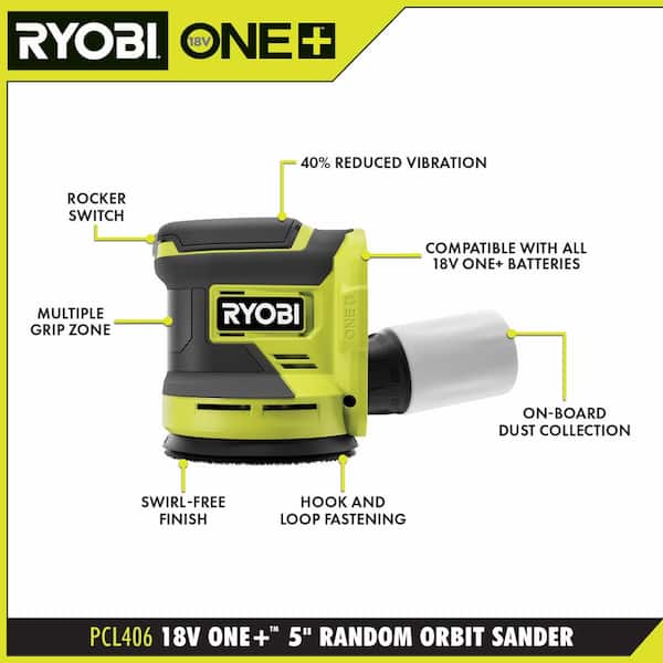 ONE+ 18V Cordless 2 Tool Combo Kit with Random Orbit Sander and Corner Cat Finish Sander (Tools Only) Image 4
